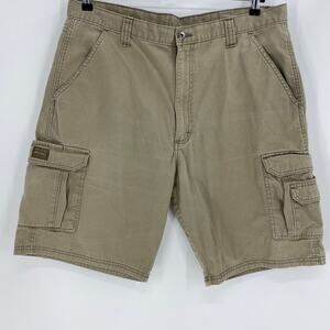 WRANGLER Cargo Shorts Cotton Tan Utility 10 Inch Inseam Men's Sz 38